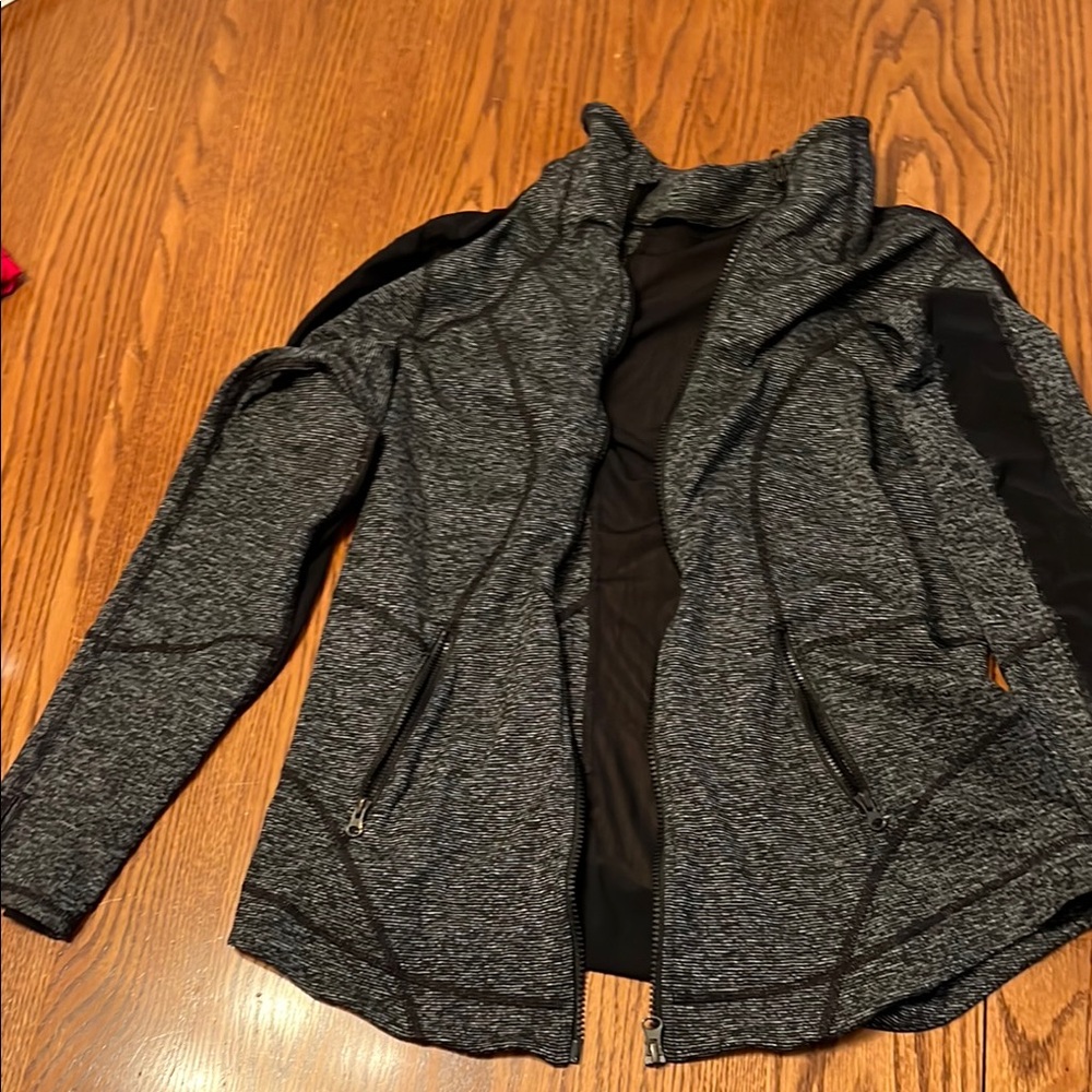 Zella Gray Utility Jacket with Shawl Collar and Long Sleeves